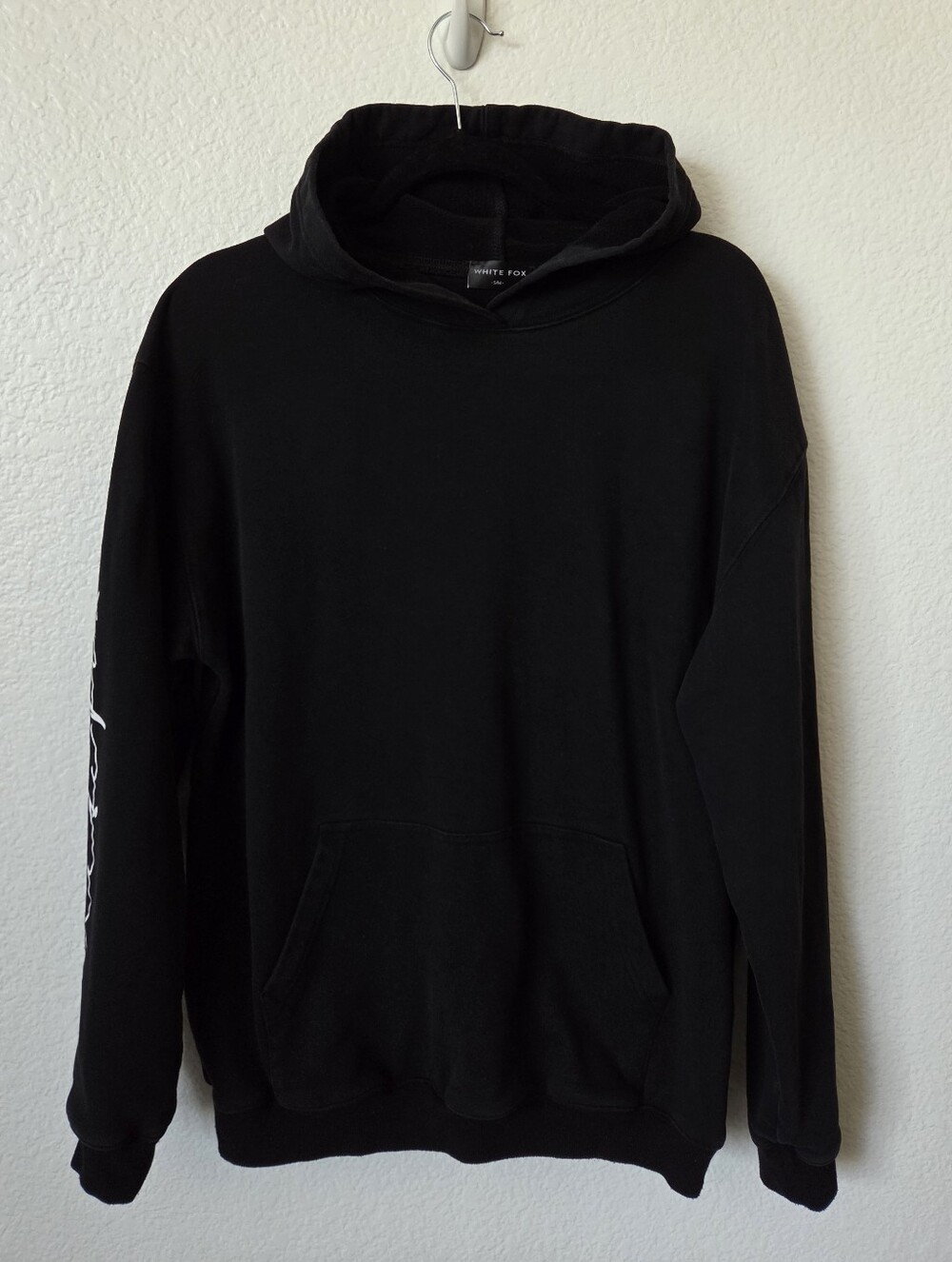 White Fox Black Pullover Hoodie Women's Size Small